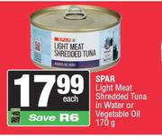   Spar Light Meat Shredded Tuna In Salt Water Or Vegetable Oil-170g Each