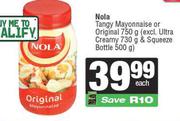   Nola Tangy Mayonnaise Or Original 750g-Each