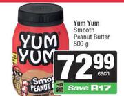   Yum Yum Smooth Peanut Butter-800g Each