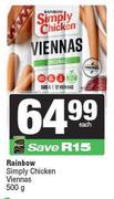 Rainbow Simply Chicken Viennas-500g