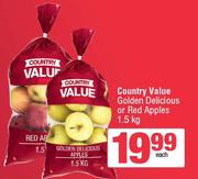 Country value Golden Delicious Or Red Apples-1.5Kg Each