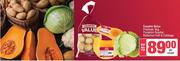 Country Value Potatos 3kg, Pumpkin Quarter, Butternut Half & Cabbage-Per Combo