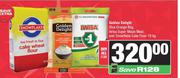 Golden Delight Rice Orange Bag,Iwisa Super Maize Meal & Snowflake Cake Flour 10Kg-For All