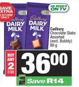Cadbury Chocolate Slabs Assorted-For 2 x 80g