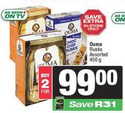 Ouma Rusks Assorted-For 2 x 450g