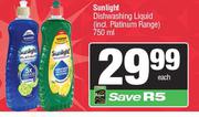 Sunlight Dishwashing Liquid-750ml Each