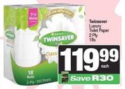 Twinsaver Luxury Toilet Paper 2 Ply-18s