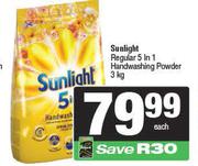 Sunlight Regular 5 In 1 Handwashing Powder-3Kg