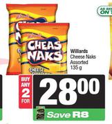 Willards Cheese Naks Assorted-For 2 x 135g