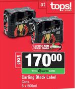 Carling Black Label Cans-For 2 x 6 x 500ml