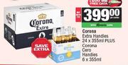 Corona Extra Handies 24 x 355ml Plus Corona Cero Handies 6 x 355ml-For Both