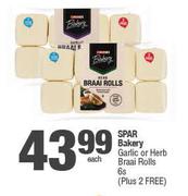 Spar Bakery Garlic Or Herb Braai Rolls 6s Plus 2 Free
