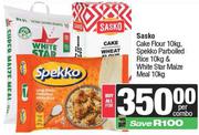 Sasko Cake Flour 10Kg,Spekko Parboiled Rice 10Kg & White Star Maize Meal 10Kg-For All
