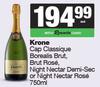 Krone Cap Classique Borealis Brut,Rose Night Nectar Demi Sec Or Night Nectar Rose-750ml