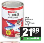 Spar Pilchards In Tomato Or Chilli Sauce-400g
