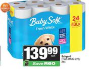 Babysoft Fresh White 2 Ply-24s Each