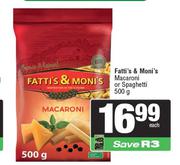 Fatti's & Moni's Macaroni  Or Spaghetti-500g Each