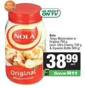 Nola Tangy Mayonnaise or Original 750g-Each
