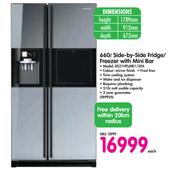 Samsung 660Ltr Side-by-Side Fridge/Freezer with Mini Bar RS21HFLMR1/XFA