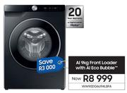 Samsung 9Kg AI Front Loader With AI Eco Bubble WW90DG6U94LBFA