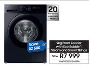 Samsung 9Kg Front Loader With Eco Bubble Steam & Smart Things WW90DG5U34ABFA