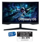 Samsung 27" Odyssey G55C QHD, 1ms MPRT, 165Hz Gaming Monitor LS27CG552EAXXA