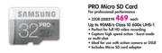 Samsung 32GB Pro Micro SD Card For Professional Performance-Each