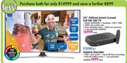 Samsung 55" (140cm) Smart Curved Full HD LED TV UA55J6300 & DSTV Explora Decoder