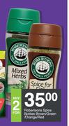 Robertsons Spice Bottles (Brown/Green/Orange/Red)-For Any 2