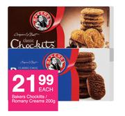 Bakers Chockitts Romany Creams-200g Each