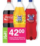 Coca Cola & Flavours-1.5Ltr/Sparletta/Twist 2Ltr-For Any 3