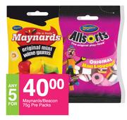 Maynards/Beacon-For Any 5 x 75g Per Packs