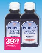 Phipp's Milk Of Magnesia-100ml Each