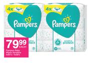 Pampers Baby Wipes Sensitive 4 x 64's/4 x 56's Each