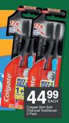 Colgate Slim Soft Charcoal Toothbrush 2 Pack-Each