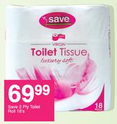 Save 2 Ply Toilet Roll-18's Pack