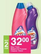 Maq Thick Bleach/All Purpose Cleaner-For Any 2 x 750ml