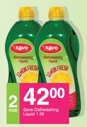 Save Dishwashing Liquid-For 2 x 1.5Ltr