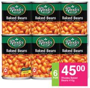Rhodes Baked Beans-For 6 x 410g