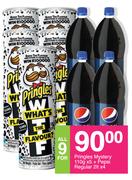 Pringles Mystery 110g x 5 Plus Pepsi Regular 4 x 2Ltr-For All 9