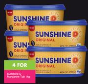 Sunshine D Margarine Tub-For 4 x 1Kg