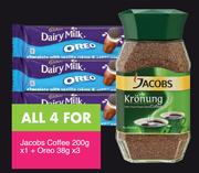 Jacobs Coffee 200g Plus Oreo Biscuits 3 x 38g-For All 4