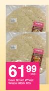 Save Brown Wheat Wraps 28cm-12's Each