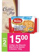 Coffee Joy Biscuits 90g / Roma Maklist Crackers 150g-For Any 2 