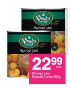 Rhodes Jam Smooth Apricot-900g Each
