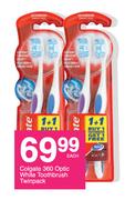 Colgate 360 Optic White Toothbrush Twinpack-Each