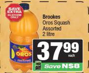 Brookes Oros Squash Assorted-2Ltr 