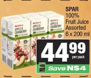 Spar 100% Fruit Juice Assorted 6 x 200ml-Per Pack