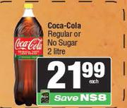 Coca-Cola Regular Or No Sugar-2Ltr Each