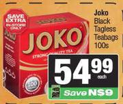 Joko Black Tagless Teabags-100s Pack